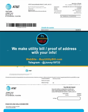 Mexico Fake Utility bill template