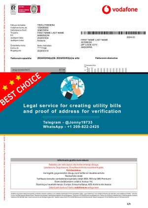 Andorra Fake Utility bill template