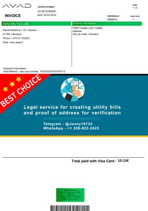 Lithuania Fake Utility bill template