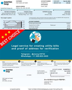 Texas Fake Utility bill template