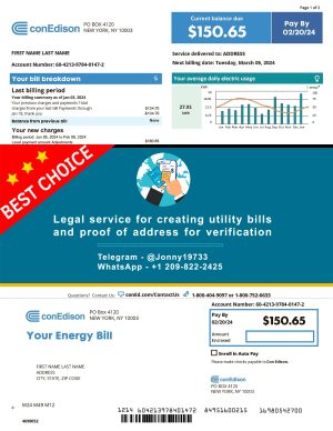 New York Fake Utility bill template