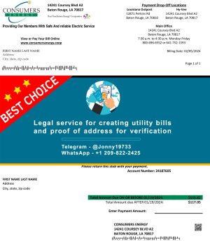 Louisiana Fake Utility bill template