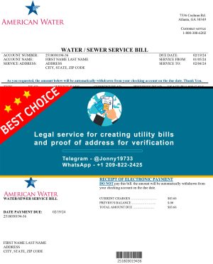 Georgia Fake Utility bill template