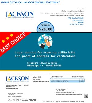 Georgia Fake Utility bill template