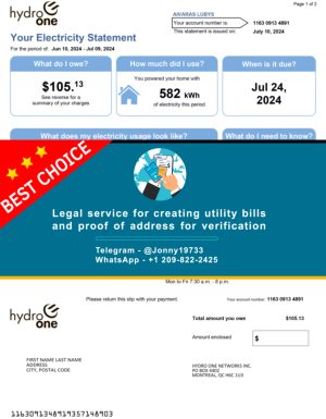 Canada Fake Utility bill template