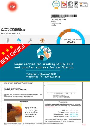 Spain Fake Utility bill template