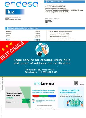 Spain Fake Utility bill template