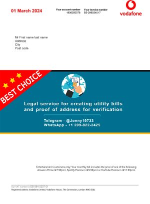 UK Fake Utility bill template