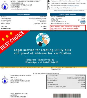 Illinois Fake Utility bill template