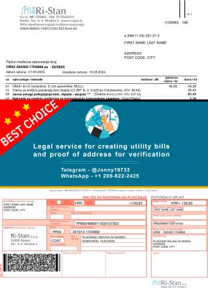 Croatia Fake Utility bill template