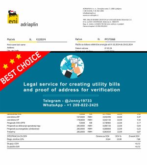 Slovenia Fake Utility bill template