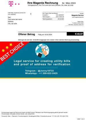 Austria Fake Utility bill template