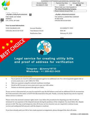 Massachusetts Fake Utility bill template