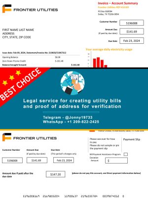 Texas Fake Utility bill template