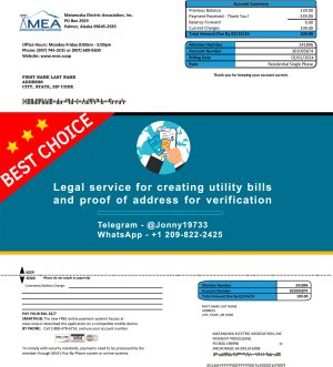 Alaska Fake Utility bill template