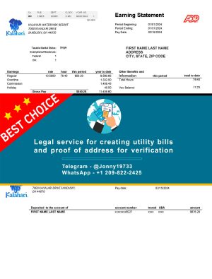 Ohio Fake Utility bill template