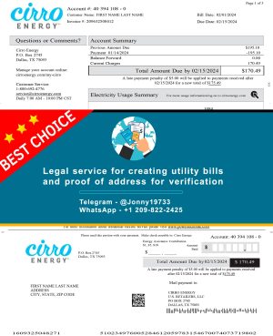 Texas Fake Utility bill template