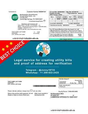 Pennsylvania Fake Utility bill template