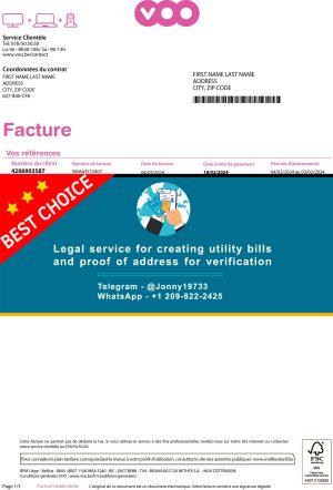 Belgium Fake Utility bill template