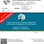 Montenegro Fake Utility bill template