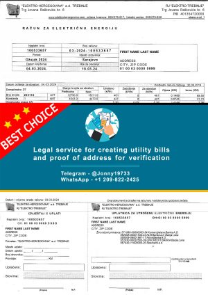 Bosnia and Herzegovina Fake Utility bill template