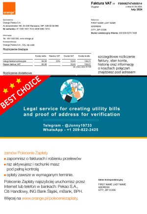 Poland Fake Utility bill template