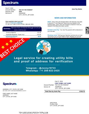 Spectrum Fake Utility bill template