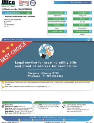 UAE dubai Fake Utility bill template