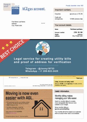 Australia Fake Utility bill template