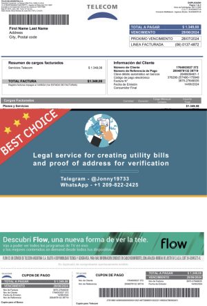 Argentina Fake Utility bill template