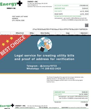 Canada Fake Utility bill template