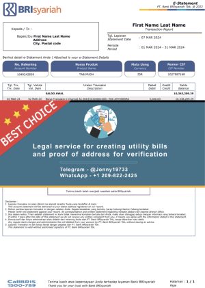 Indonesia Fake Utility bill template