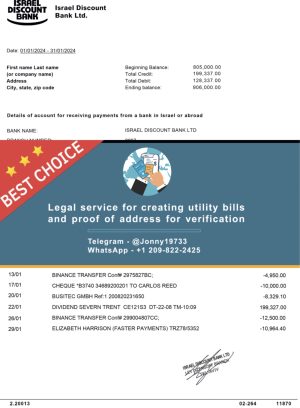 Israel Fake Utility bill template