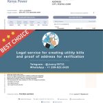 Kenya Fake Utility bill template